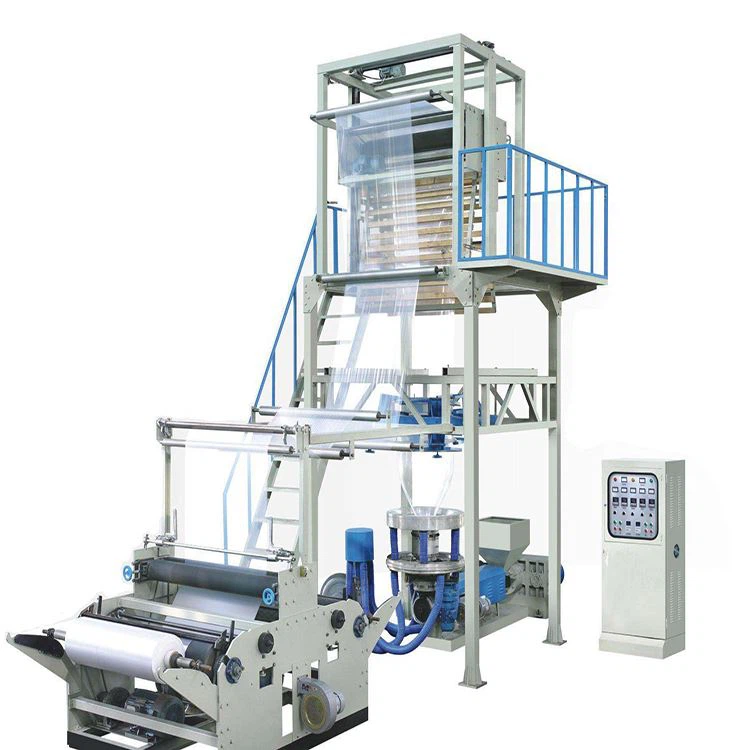 HDPE LDPE film extrusion line with bubble and nip rollers